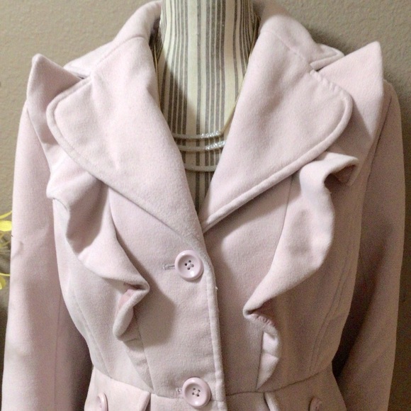 CANDIES DUST PINK RUFFLES COAT - Picture 2 of 12